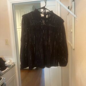 Madewell Black Eyelet Blouse